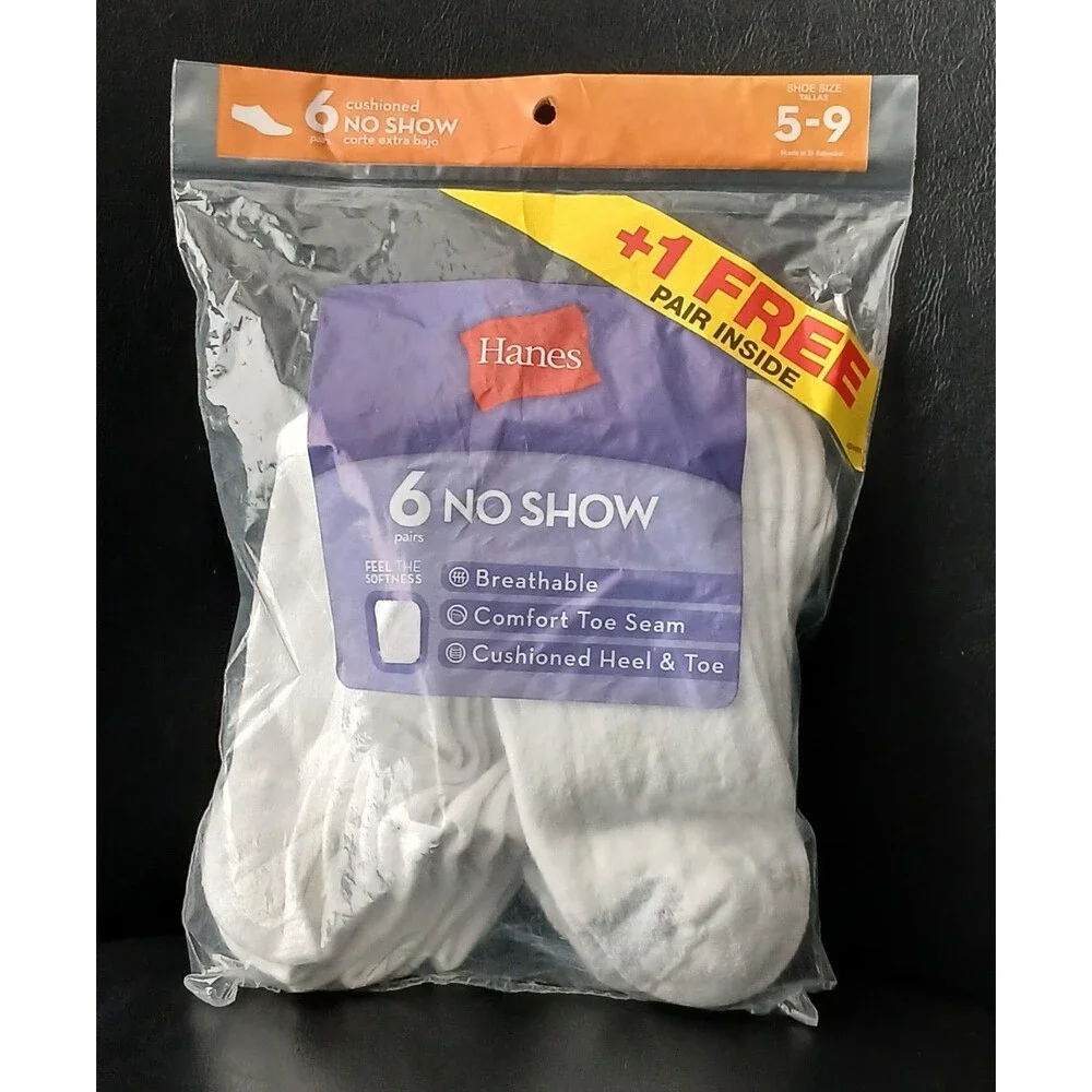 Hanes Women Cool Comfort Breathable Low Cut Socks, 6 Pack + 1 Free Pair Size 5-9